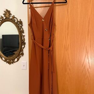 Boohoo Terracotta Maxi Dress with Buttons